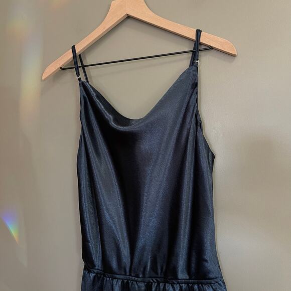 NWT Samsoe & Samsoe Fredericka Jumpsuit Navy Blue Satin Size Medium Cowl Neck - Picture 11 of 16
